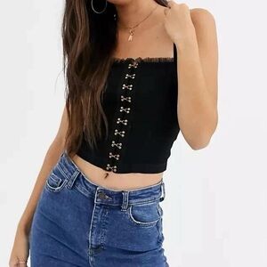 Free People Intimately For The Boys Corset Cami in Black